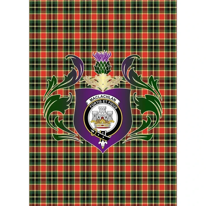 MacLachlan Hunting Modern Clan Garden Flag Royal Thistle Of Clan Badge