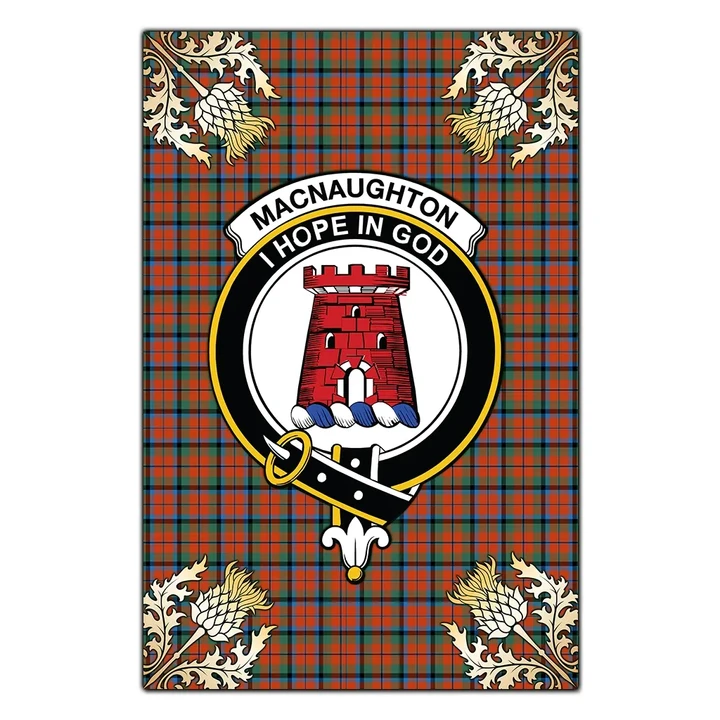 Garden Flag MacNaughton Ancient Clan Crest Gold Thistle New