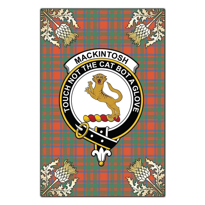 Garden Flag MacKintosh Ancient Clan Crest Gold Thistle New