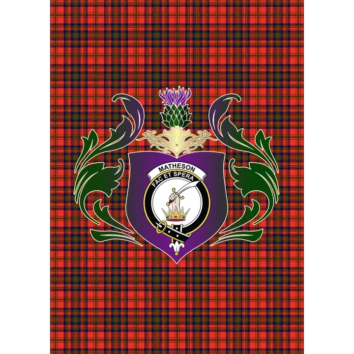 Matheson Modern Clan Garden Flag Royal Thistle Of Clan Badge