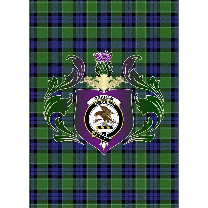 Graham of Menteith Modern Clan Garden Flag Royal Thistle Of Clan Badge