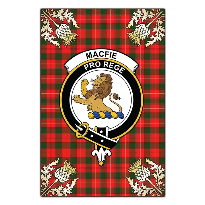 Garden Flag MacFie Clan Crest Gold Thistle New