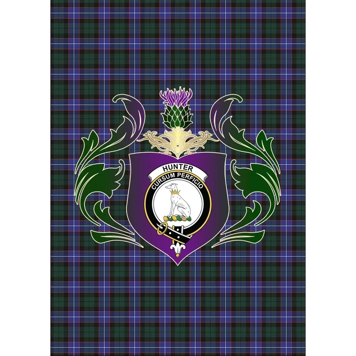 Hunter Modern Clan Garden Flag Royal Thistle Of Clan Badge