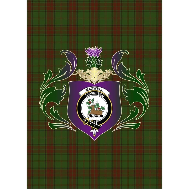 Maxwell Hunting Clan Garden Flag Royal Thistle Of Clan Badge