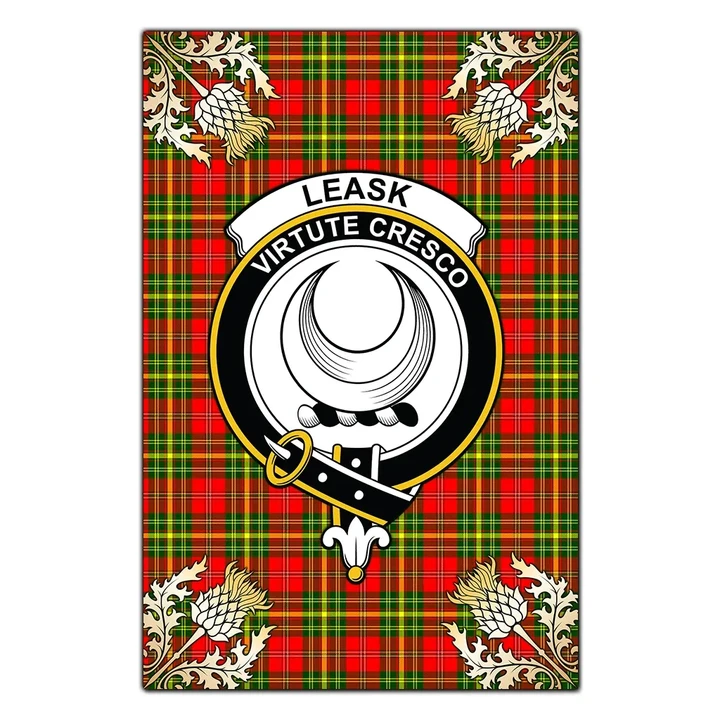 Garden Flag Leask Clan Crest Gold Thistle New