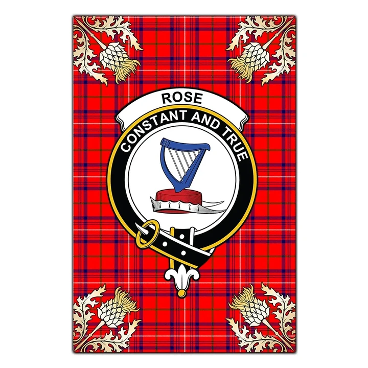 Garden Flag Rose Modern Clan Crest Gold Thistle New