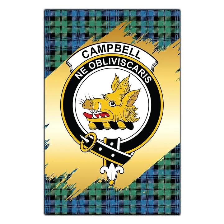 Garden Flag Campbell Ancient 01 Clan Gold Crest Gold Thistle