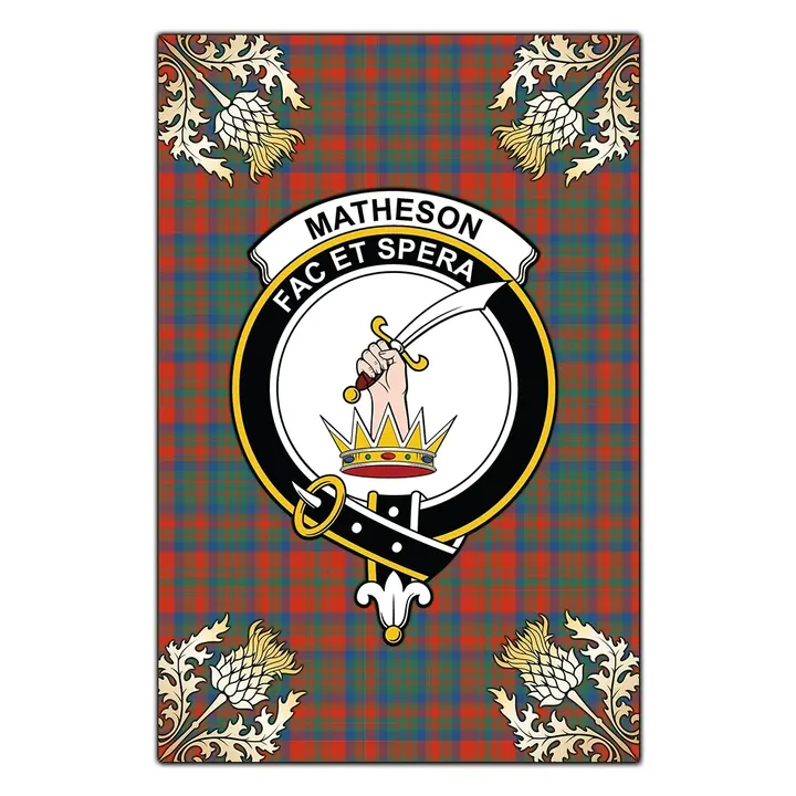 Garden Flag Matheson Ancient Clan Crest Gold Thistle New