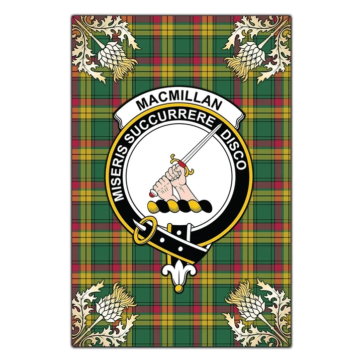 Garden Flag MacMillan Old Ancient Clan Crest Gold Thistle New