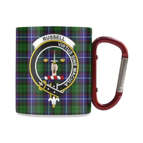 Russell Tartan Mug Classic Insulated - Clan Badge | scottishclans.co