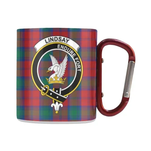 Lindsay Modern Tartan Mug Classic Insulated - Clan Badge | scottishclans.co