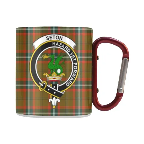 Seton Hunting Modern Tartan Mug Classic Insulated - Clan Badge | scottishclans.co