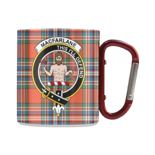 Macfarlane Ancient Tartan Mug Classic Insulated - Clan Badge | scottishclans.co
