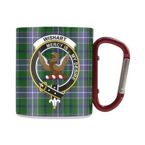 Wishart Hunting Tartan Mug Classic Insulated - Clan Badge | scottishclans.co