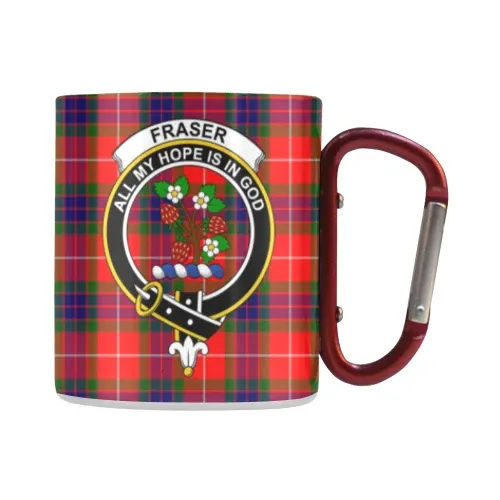 Fraser Of Lovat Tartan Mug Classic Insulated - Clan Badge | scottishclans.co
