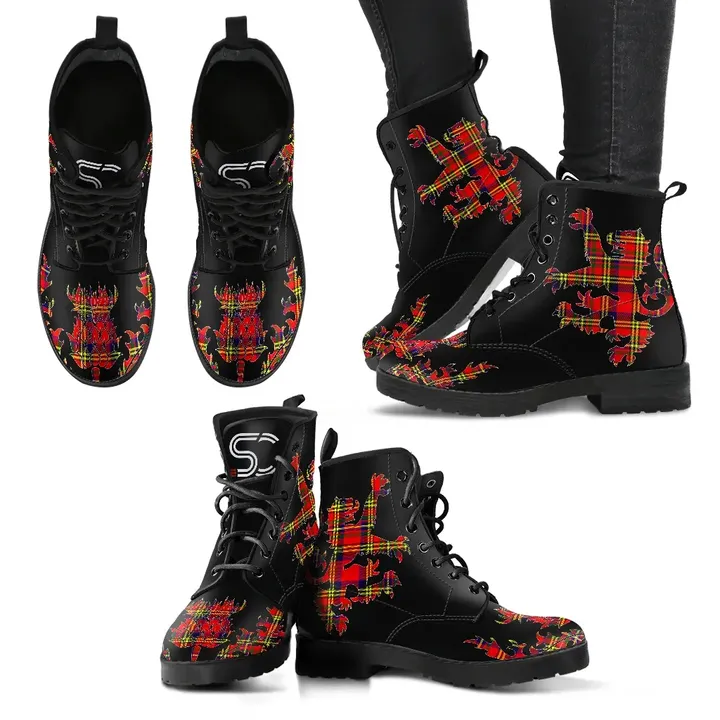 Hepburn Tartan Leather Boots Lion And Thistle