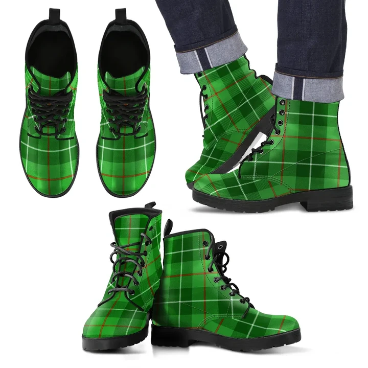 Galloway District Tartan Leather Boots Footwear Shoes
