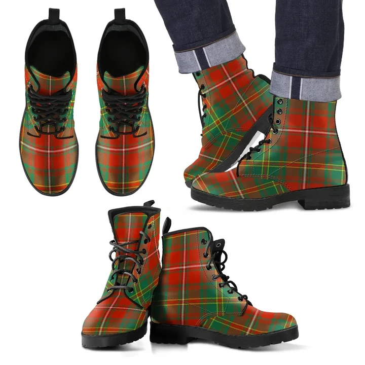 Hay Ancient Tartan Leather Boots Footwear Shoes