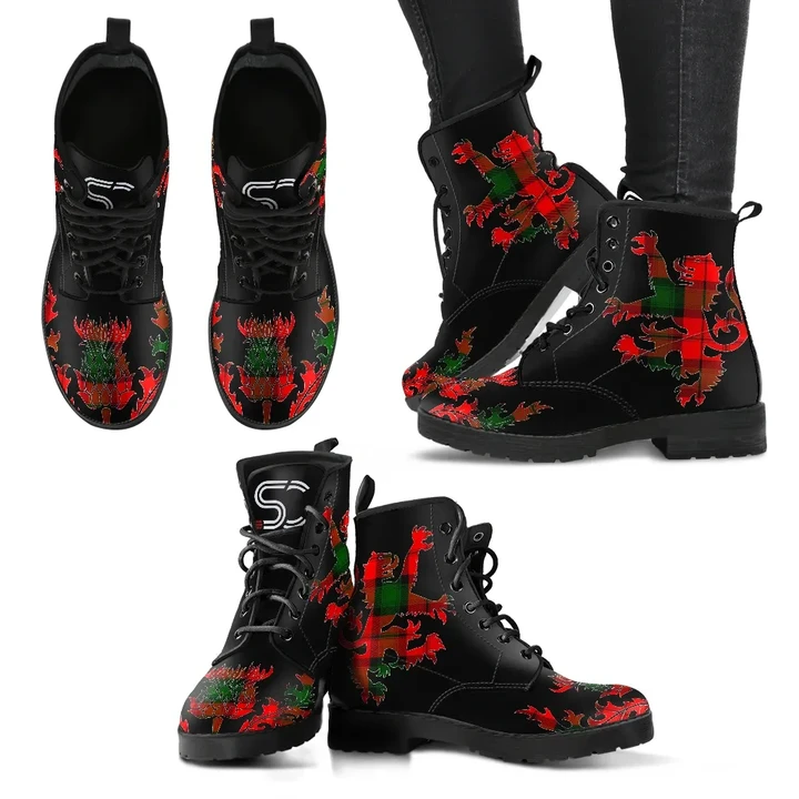 Kerr Modern Tartan Leather Boots Lion And Thistle