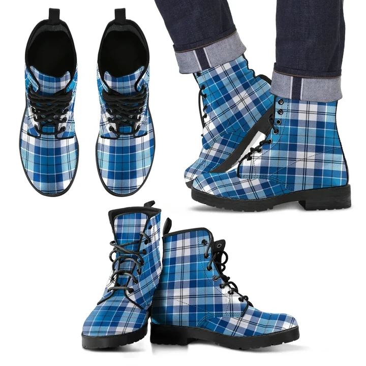 Strathclyde District Tartan Leather Boots Footwear Shoes