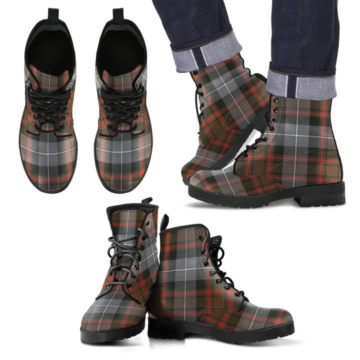 MacRae Hunting Weathered Tartan Leather Boots Footwear Shoes
