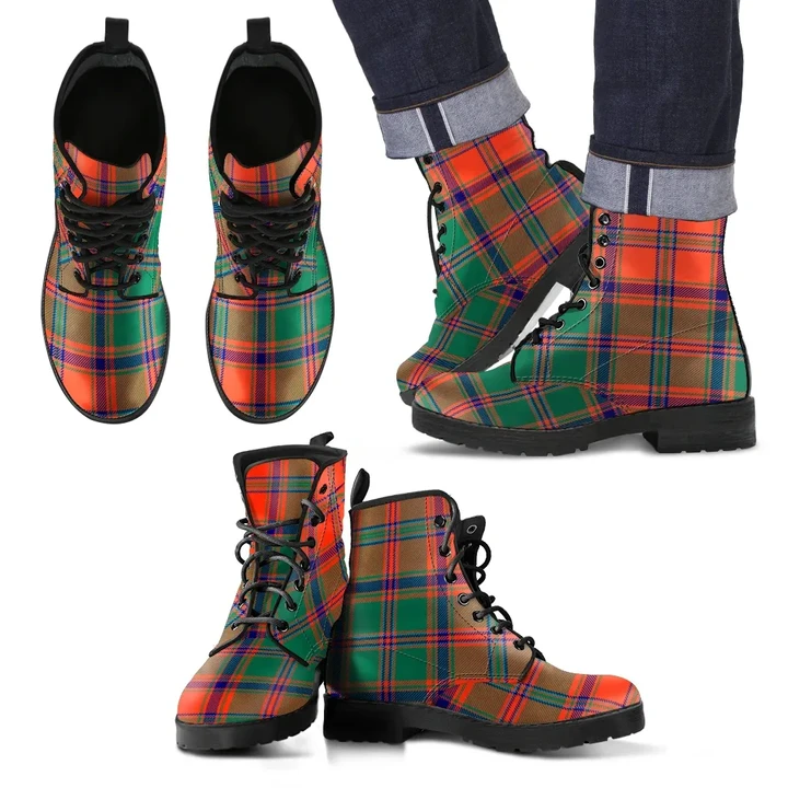 Stewart of Appin Ancient Tartan Leather Boots Footwear Shoes