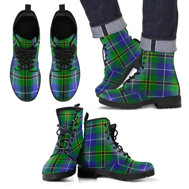 Turnbull Hunting Tartan Leather Boots Footwear Shoes