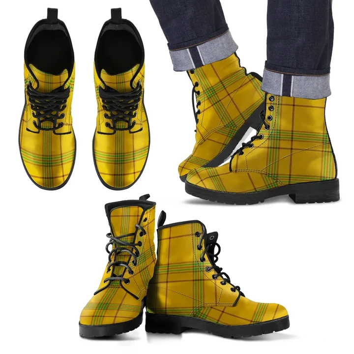 Houston Tartan Leather Boots Footwear Shoes
