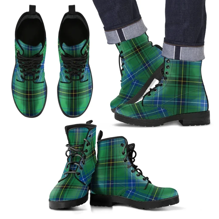 Henderson Ancient Tartan Leather Boots Footwear Shoes