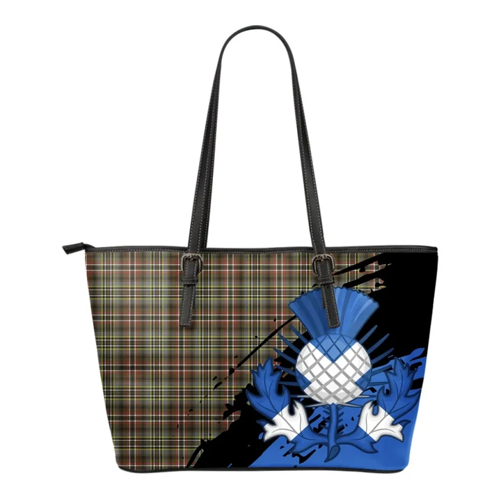 SCOTT GREEN WEATHERED  Leather Tote Bag Small | Tartan Bags