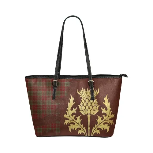 Lindsay Weathered Tartan - Thistle Royal Leather Tote Bag