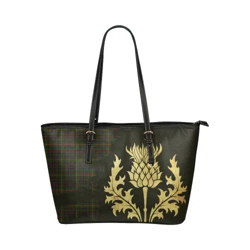 Hall Tartan - Thistle Royal Leather Tote Bag