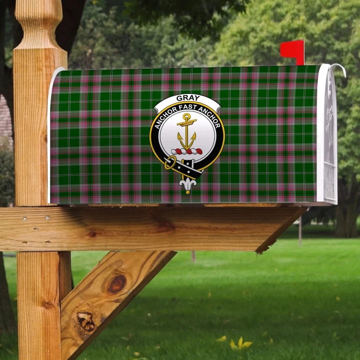 ScottishClan Gray-Hunting Tartan Crest Scotland Mailbox A91