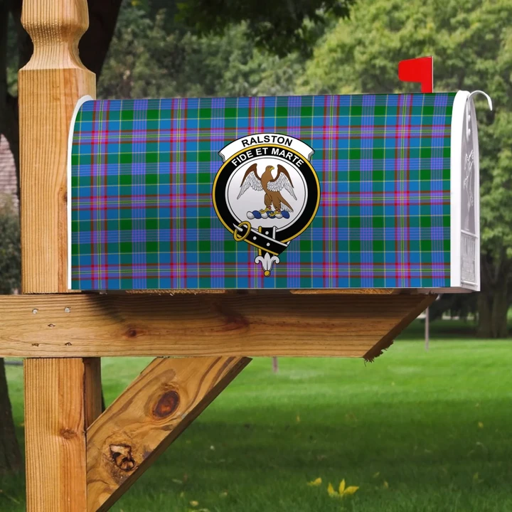 ScottishClan Ralston Tartan Crest Scotland Mailbox A91