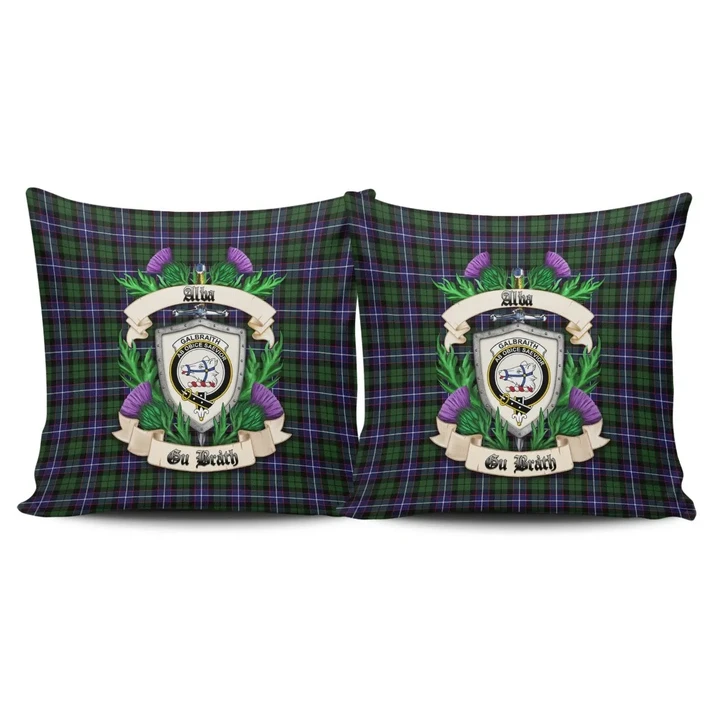 Galbraith Modern Crest Tartan Pillow Cover Thistle (Set of two) A91 | Home Set