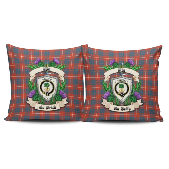 Hamilton Ancient Crest Tartan Pillow Cover Thistle (Set of two) A91 | Home Set