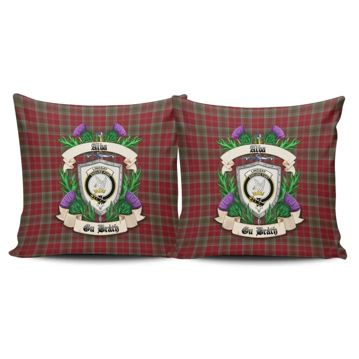 Lindsay Weathered Crest Tartan Pillow Cover Thistle (Set of two) A91 | Home Set