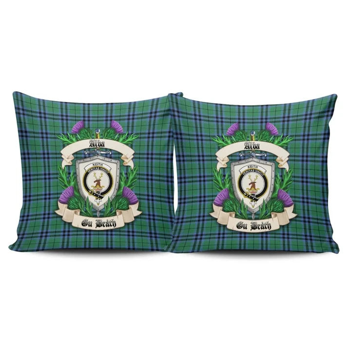 Keith Ancient Crest Tartan Pillow Cover Thistle (Set of two) A91 | Home Set