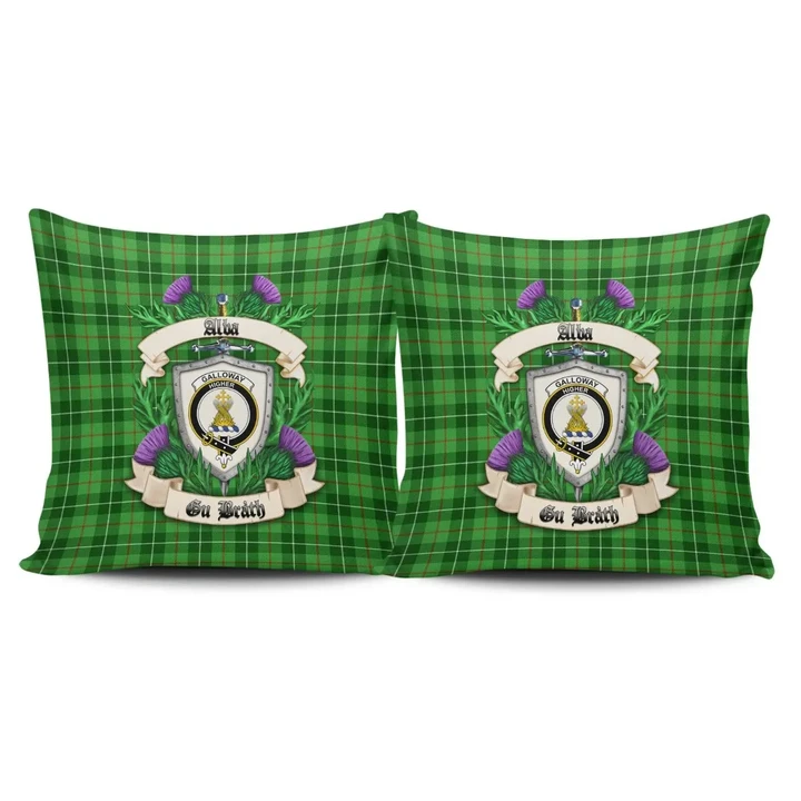 Galloway District Crest Tartan Pillow Cover Thistle (Set of two) A91 | Home Set