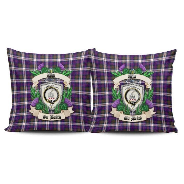 MacDonald Dress Modern Crest Tartan Pillow Cover Thistle (Set of two) A91 | Home Set