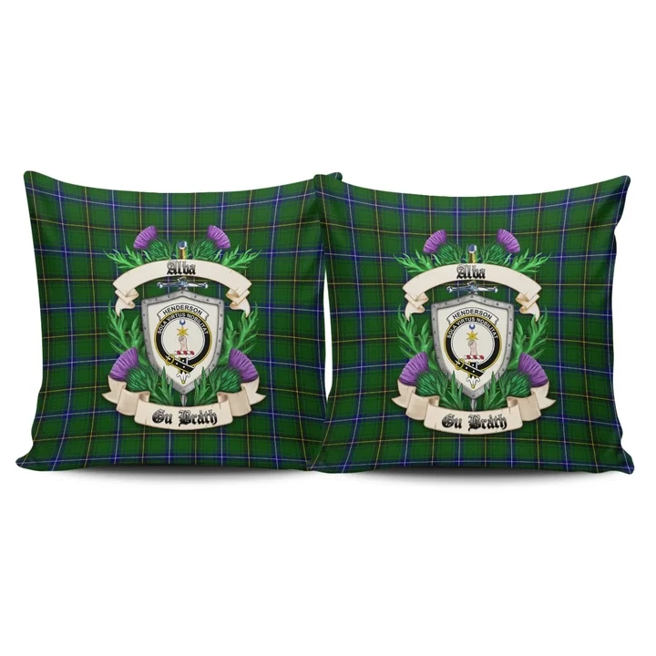 Henderson Modern Crest Tartan Pillow Cover Thistle (Set of two) A91 | Home Set