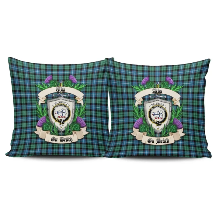 Galbraith Ancient Crest Tartan Pillow Cover Thistle (Set of two) A91 | Home Set