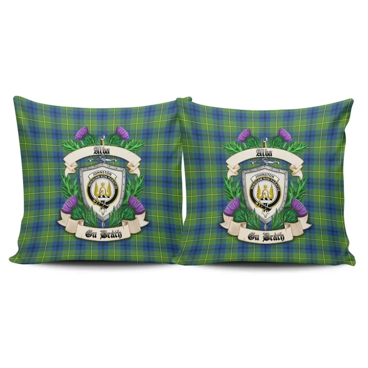 Johnston Ancient Crest Tartan Pillow Cover Thistle (Set of two) A91 | Home Set