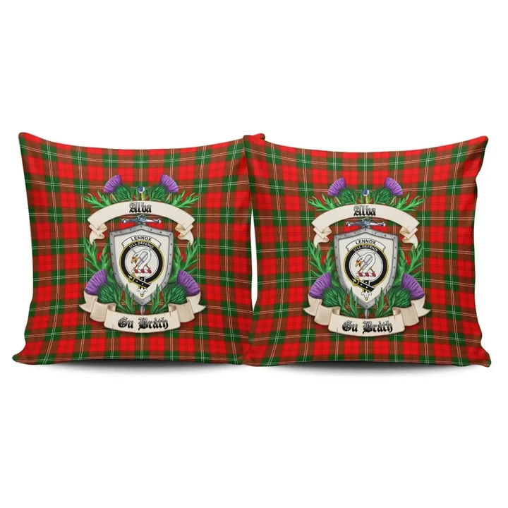 Lennox Modern Crest Tartan Pillow Cover Thistle (Set of two) A91 | Home Set