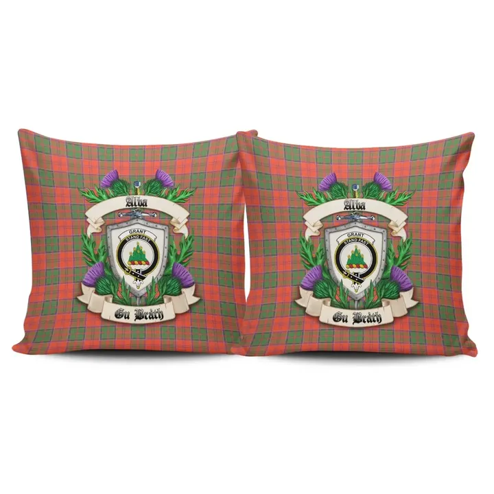 Grant Ancient Crest Tartan Pillow Cover Thistle (Set of two) A91 | Home Set