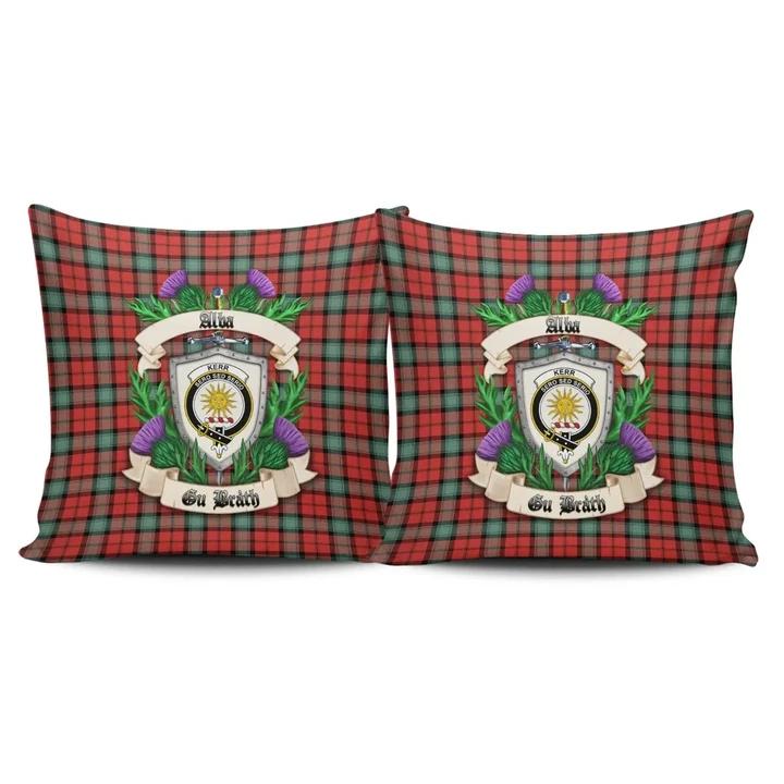Kerr Ancient Crest Tartan Pillow Cover Thistle (Set of two) A91 | Home Set