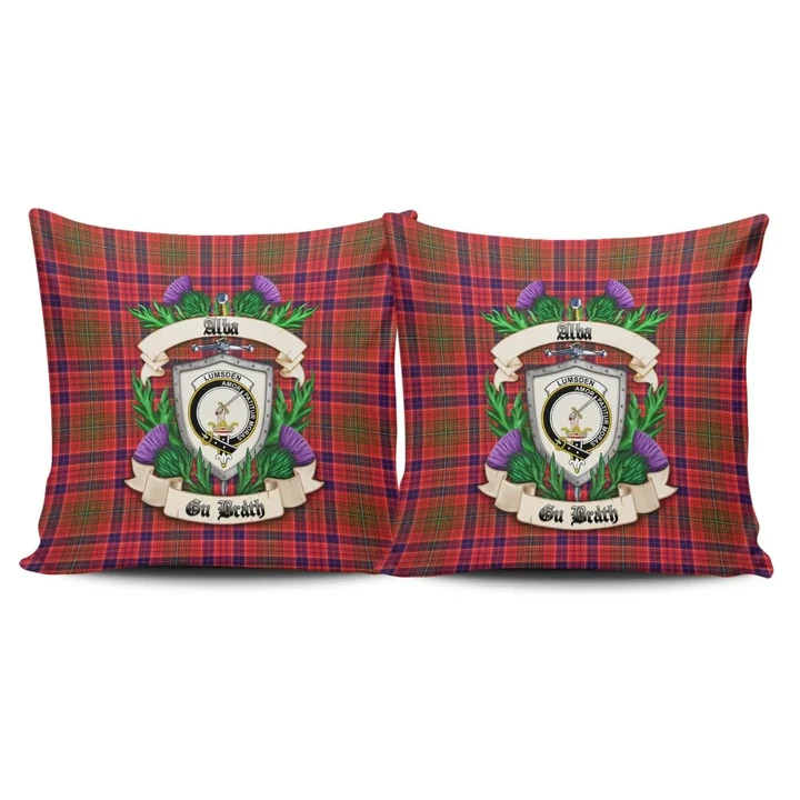 Lumsden Modern Crest Tartan Pillow Cover Thistle (Set of two) A91 | Home Set