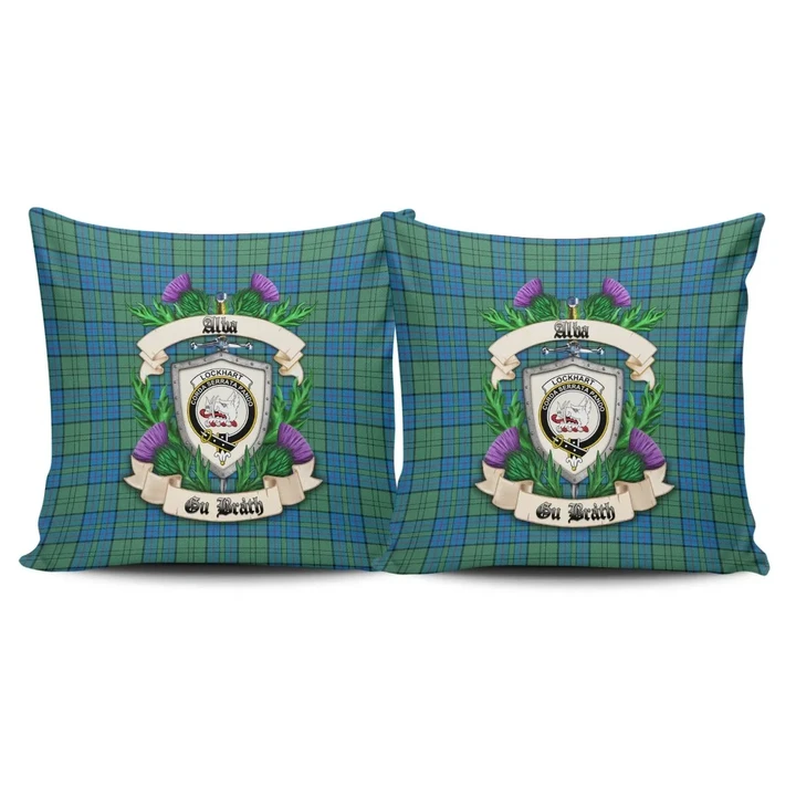 Lockhart Modern Crest Tartan Pillow Cover Thistle (Set of two) A91 | Home Set