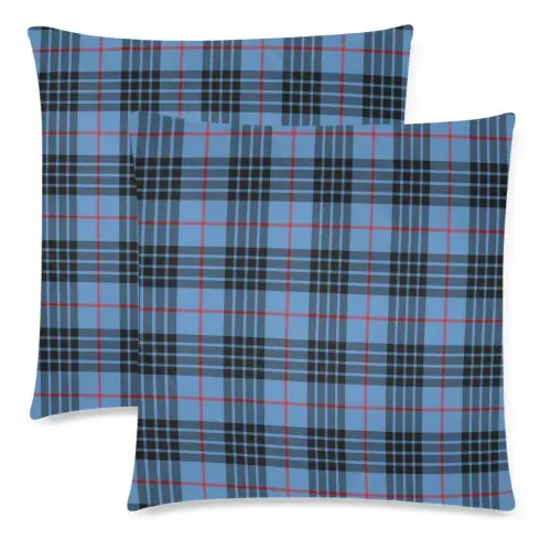 MacKay Blue decorative pillow covers, MacKay Blue tartan cushion covers, MacKay Blue plaid pillow covers