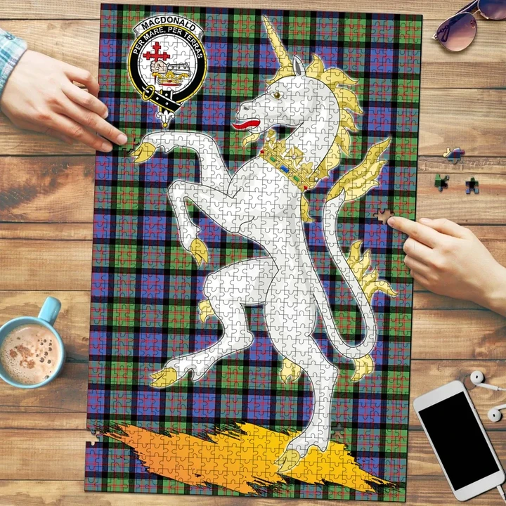 MacDonald Ancient Clan Crest Tartan Unicorn Scotland Jigsaw Puzzle